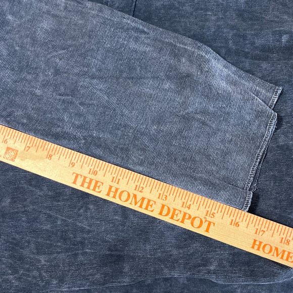 Women's Distressed Oversized Crop Top Small Waffle Knit Casual Pullover Cut Out - Picture 8 of 9